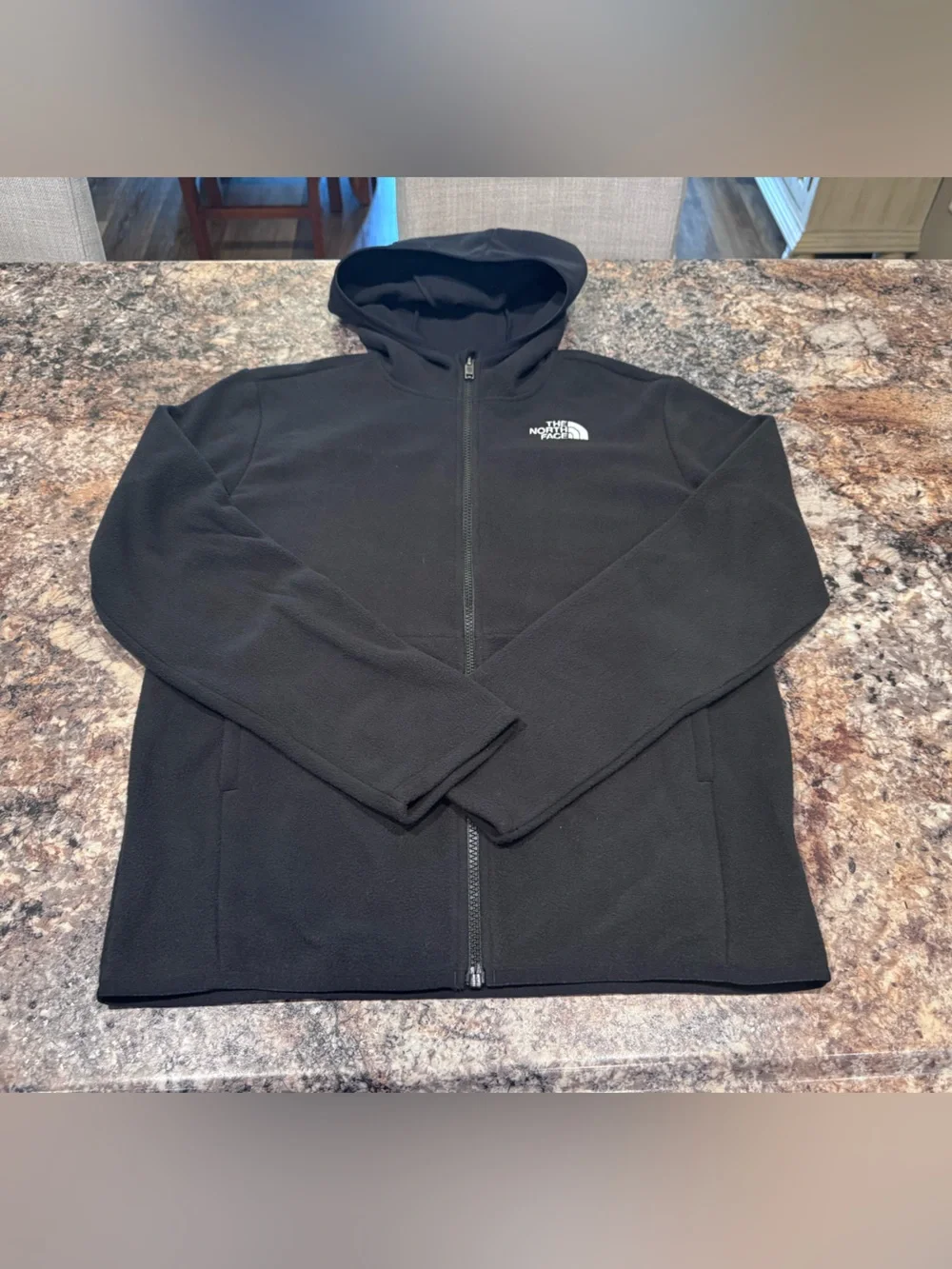 The North Face Black Lightweight Fleece Hooded Jacket